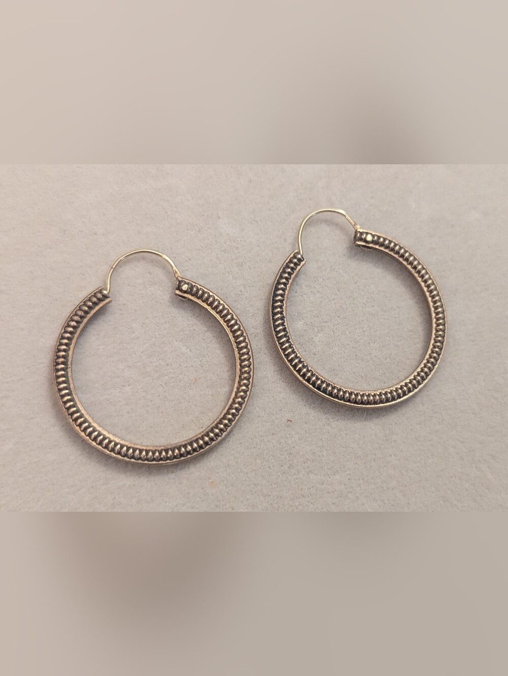 Textured Hoop Earrings - 10kt Plated Tested 1" R62026-5